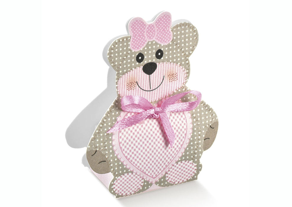 Scatolina Nascita Bimba Orsetta Florentina Teddy Bear Rosa