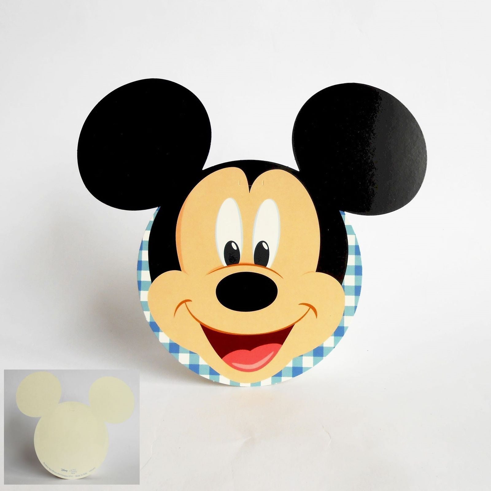 Tag Nascita Bimbo Biglietto invito Disney Topolino Mickey Blu