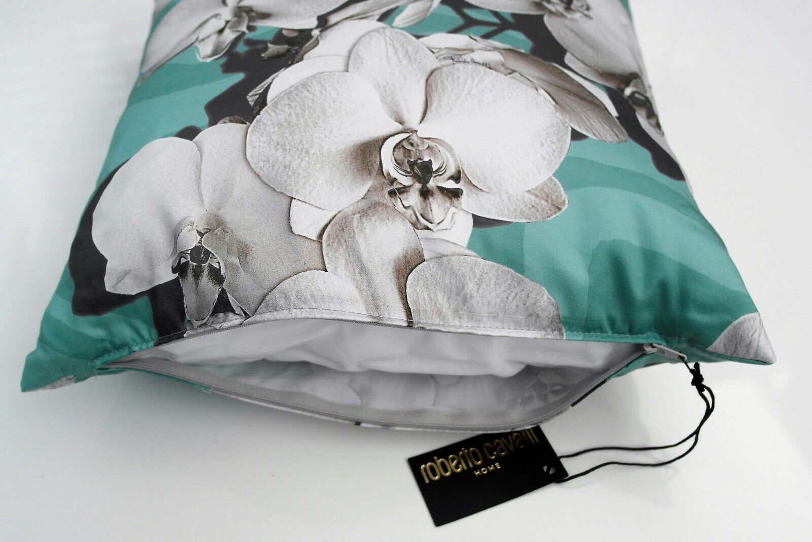 Cuscino Arredo Roberto Cavalli Divine Orchid 40x40 cm Raso di Cotone